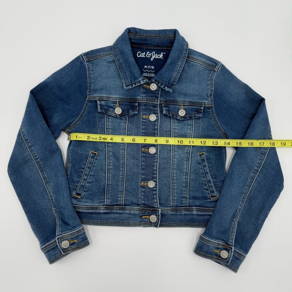 Cat & Jack Girl’s Denim Jacket Blue Size: 7/8 Spring Layering - Picture 5 of 7